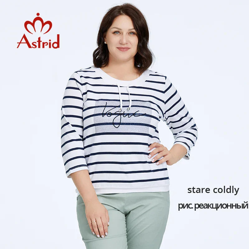 Astrid Autumn Womens tshirt 2023 Casual Cotton Top