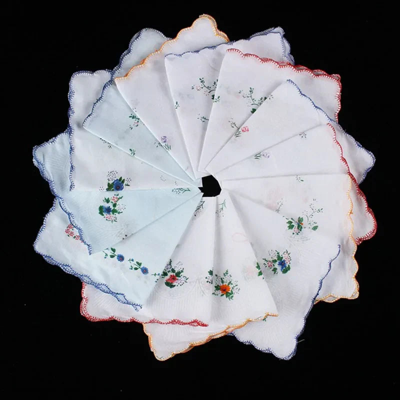 Fashion lace 100%cotton printed Handkerchiefs baby Handkerchief children