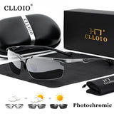 CLLOIO Top Quality Aluminum Polarized Photochromic Sunglasses Men