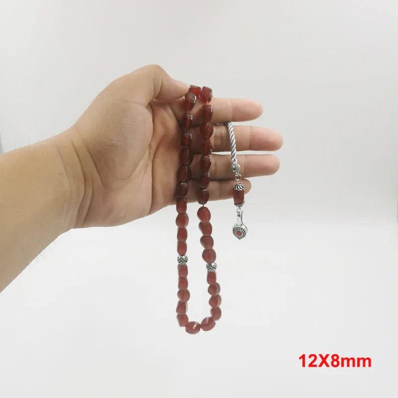 Gemstone Tasbih Natural Brazil Red Agate stone Islamic