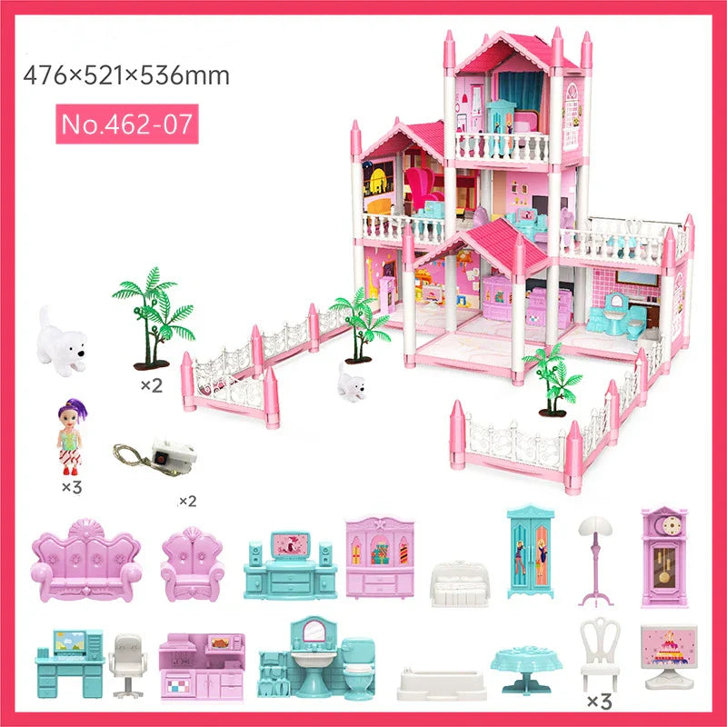 3D DIY Dream Princess Castle Villa Assembly Doll