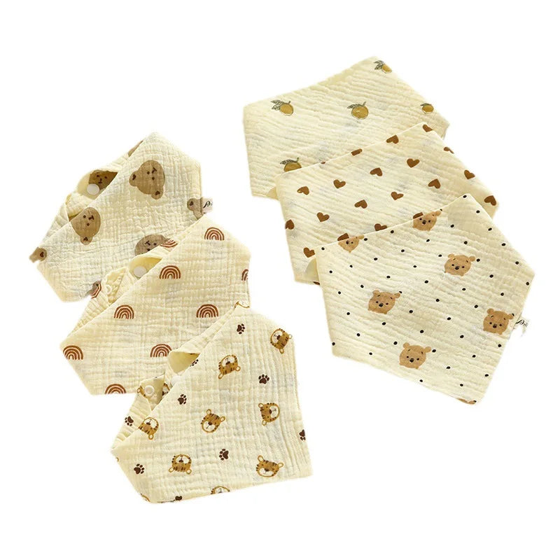 Baby Bibs Muslin Cotton Stuff Newborn Snap Button