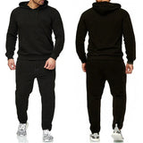 Classic Mens Solid Color Tracksuit Hooded Sweatshirts and