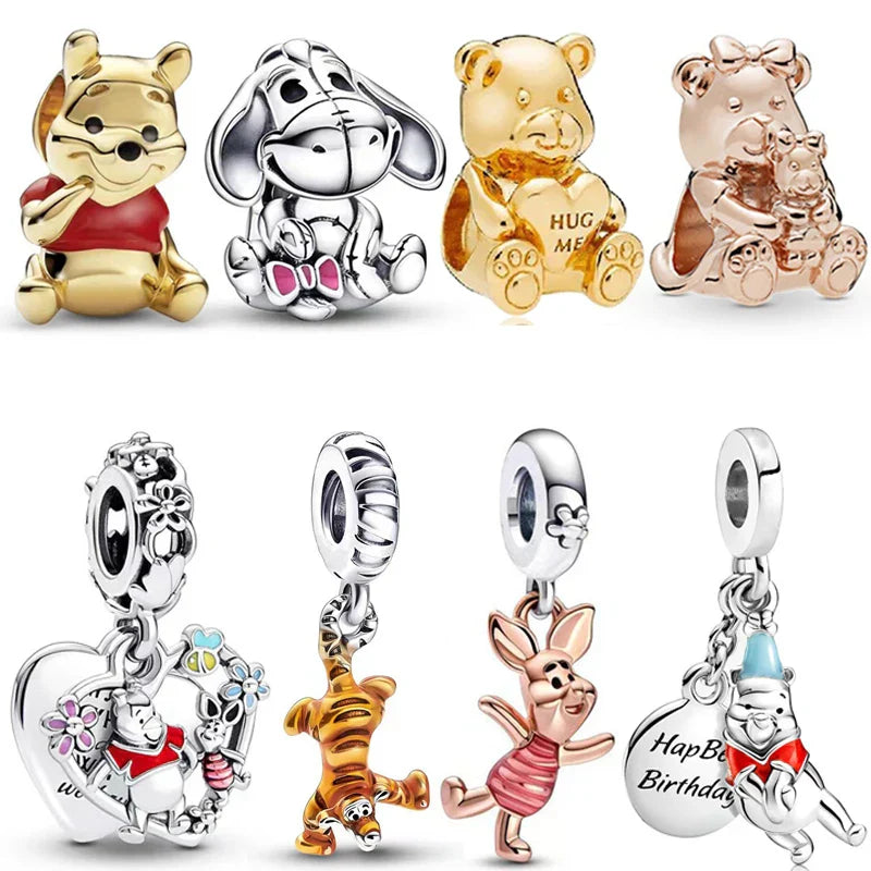 Fit Pandora Winnie the Pooh Charms Bracelet Cute