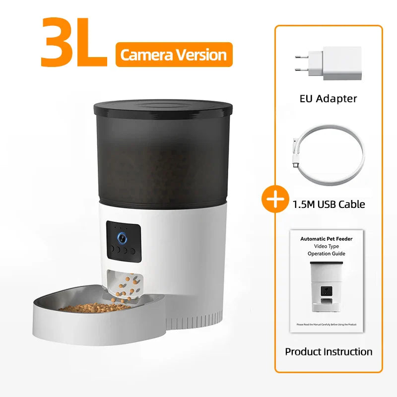 ROJECO Automatic Cat Feeder With Camera Video Cat