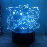 Pokemon Pikachu Charizard Anime Figures 3D Led Night