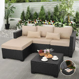 3 Pieces Patio Furniture Set Outdoor Sectional Wicker