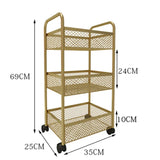 Food Trailer Trolley Rolling Cart Organizer Metal Vegetable