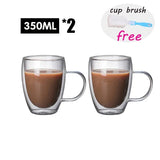 Double Wall Glass Cup Heat Resistant Transparent High