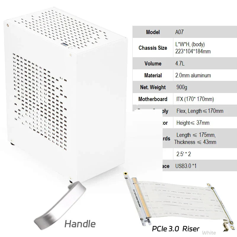 All Aluminum 2.0mm HTPC Mini ITX A4 Chassis