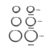 2PC /Set Stainless Steel Small Hoop Earrings for