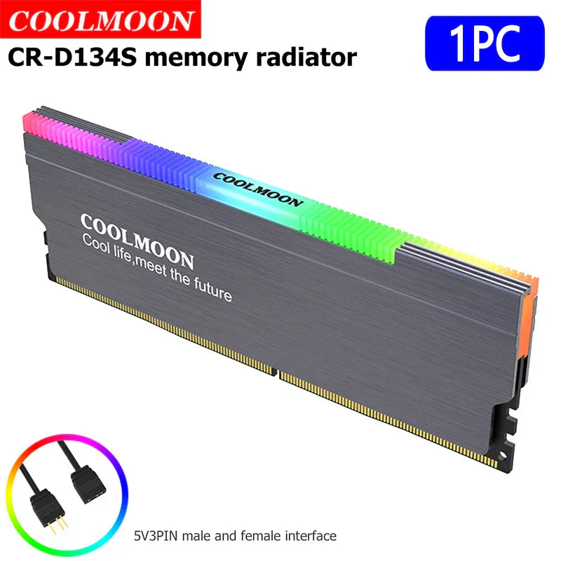 COOLMOON CR-D134S RAM Heat Spreader 5V 3PIN Male/Female