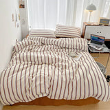 3PCS Bedding Set Nordic Colorful Striped Printing Duvet
