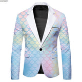 IOOTIANY New Fancy Blazer Men 3D Digital Print