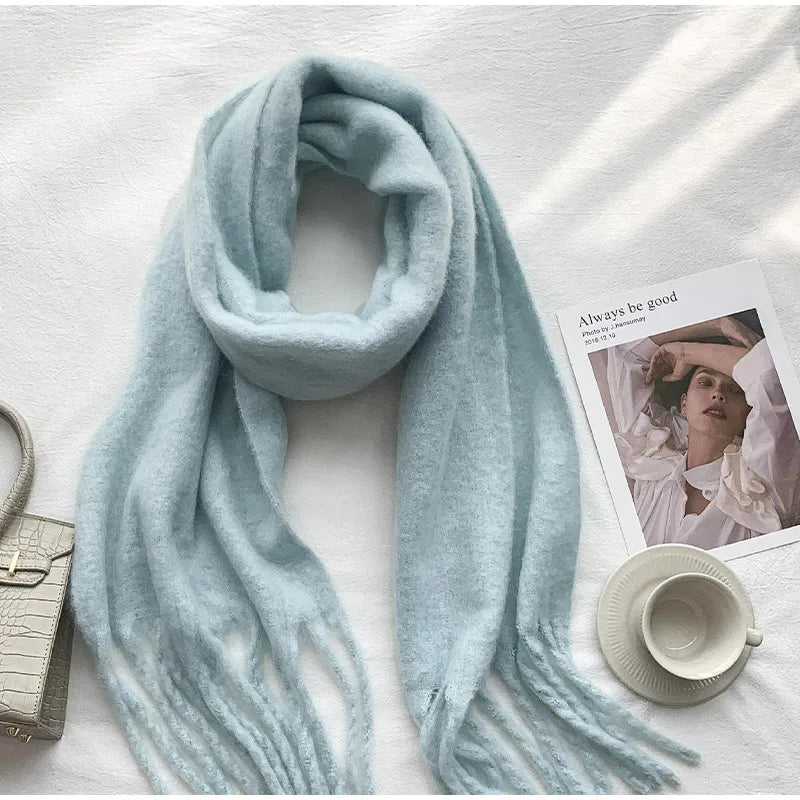 Luxury Cashmere Bright Solid Color Women Scarf Winter