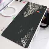 Black and White Wave Art Mouse Pad XXL