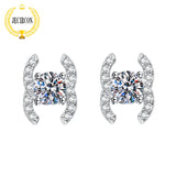 JECIRCON 925 Sterling Silver Moissanite Stud Earrings Small