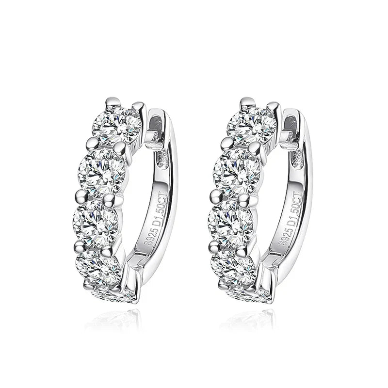 Smyoue 18k 3cttw Moissanite Hoop Earring for Women