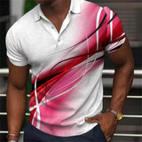 Fashion Men'S Polo Shirt Gradient Line Summer Short