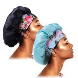 2PCS/LOT Women Fashion Printed Nightcap Wide Edge Beanie