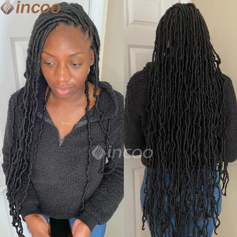 40 Inch Butterfly Locs Full Lace Braided Wigs