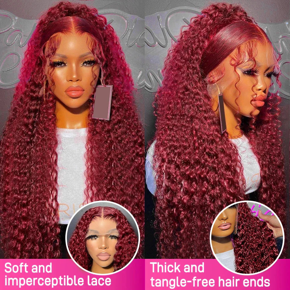 99j Colored Lace Front Human Hair Wigs Deep