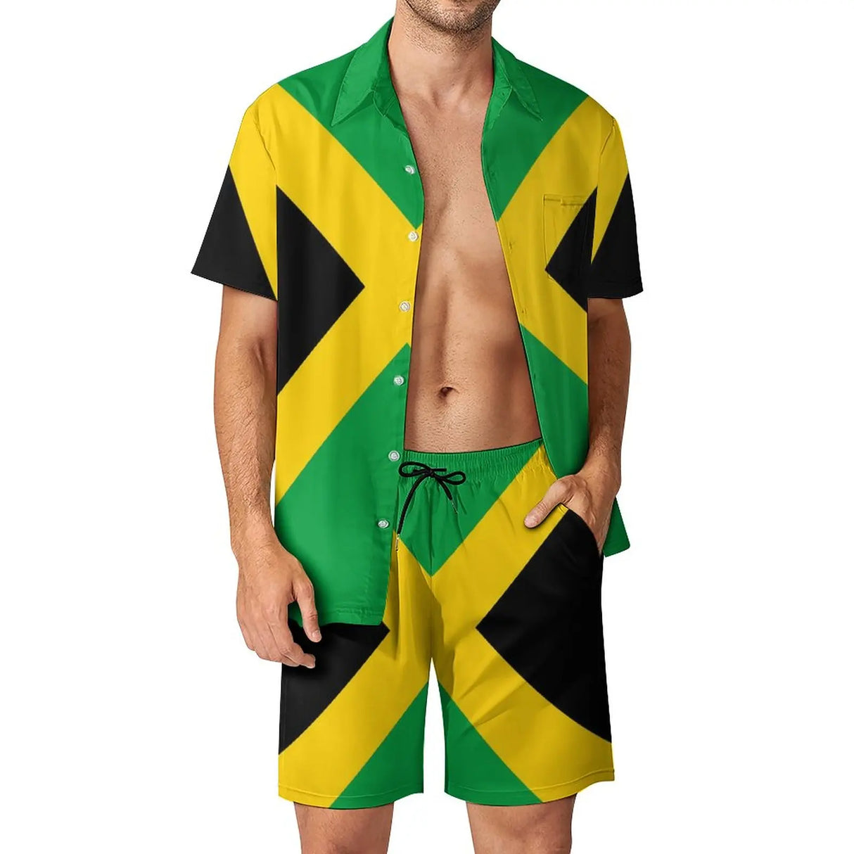 Jamaican Flag Men Sets Jamaica Cushion Aesthetic Casual