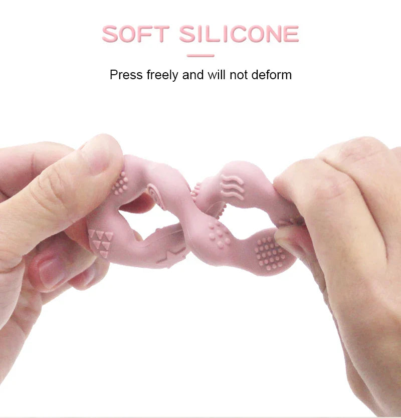 Cute Baby silicone ring teether Baby oral care