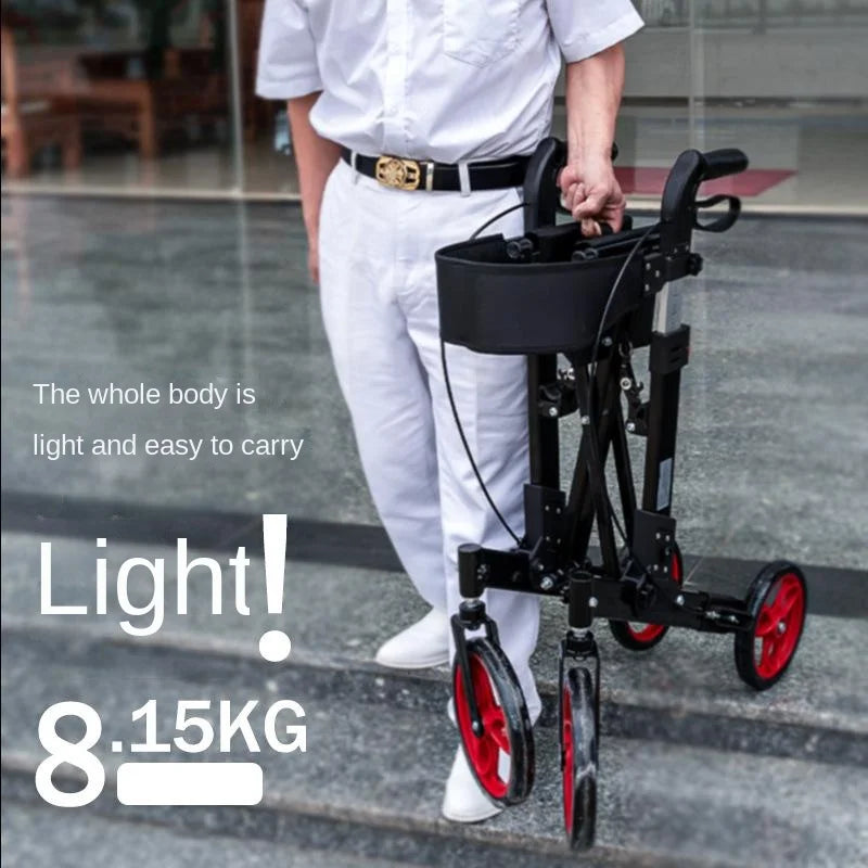 Elderly Trolley Walker with Four-Wheel Mobility Aids Aluminum