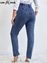 LIH HUA Womens Plus Size Jeans Autumn High