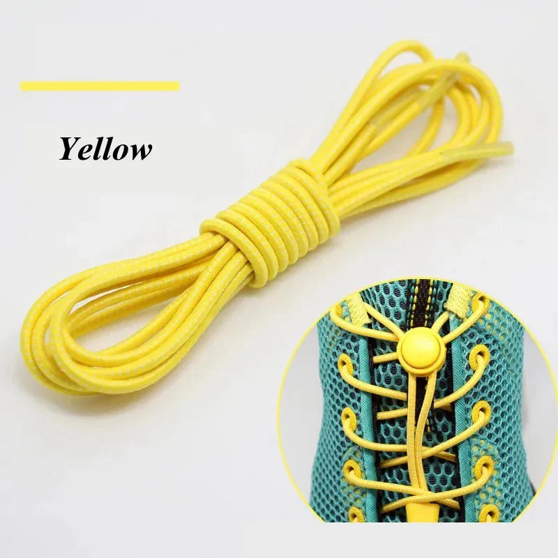 1 Pair 22 Colors Elastic Shoelaces Round Locking