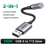 UGREEN Sound Card USB to 3.5mm Audio Interface