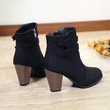 Retro Boots Women's Shoes 2023 New Square Heel
