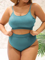 0XL 4XL Ribbed Bikini Large Size Swimwear Plus