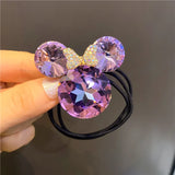 Cute Girls Elastic Hair Band Square Elegant Rhinestone