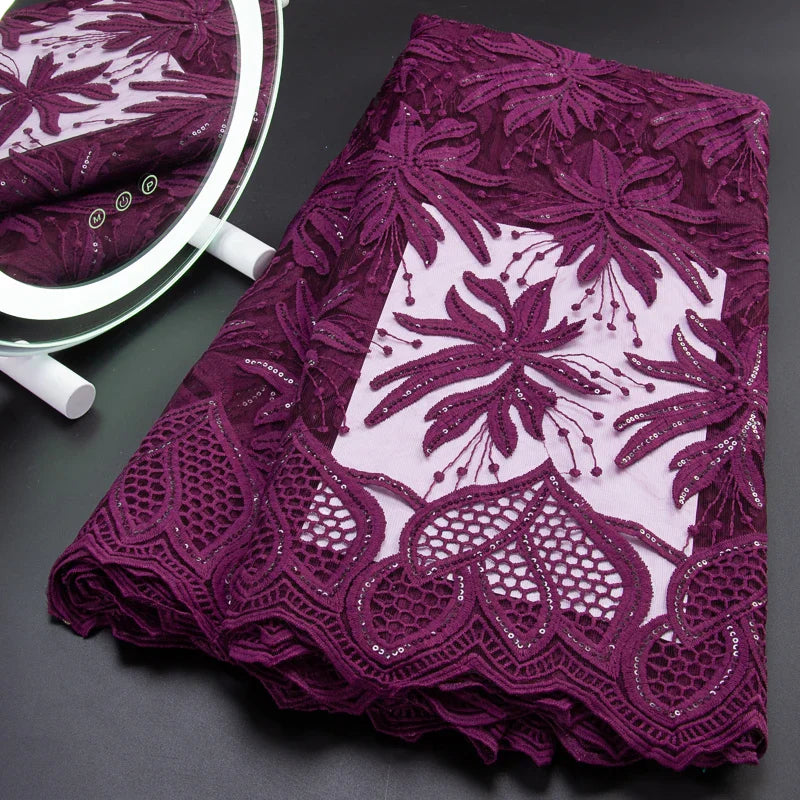 French Tulle Lace Fabric 2024 High Qulity African