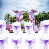50PCs/lot Wedding Chair Decoration Organza Chair Sashes Knot