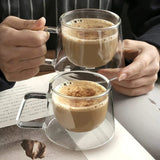 YWDL 200ml Double Wall Glass Coffee Mug Heat-resistant