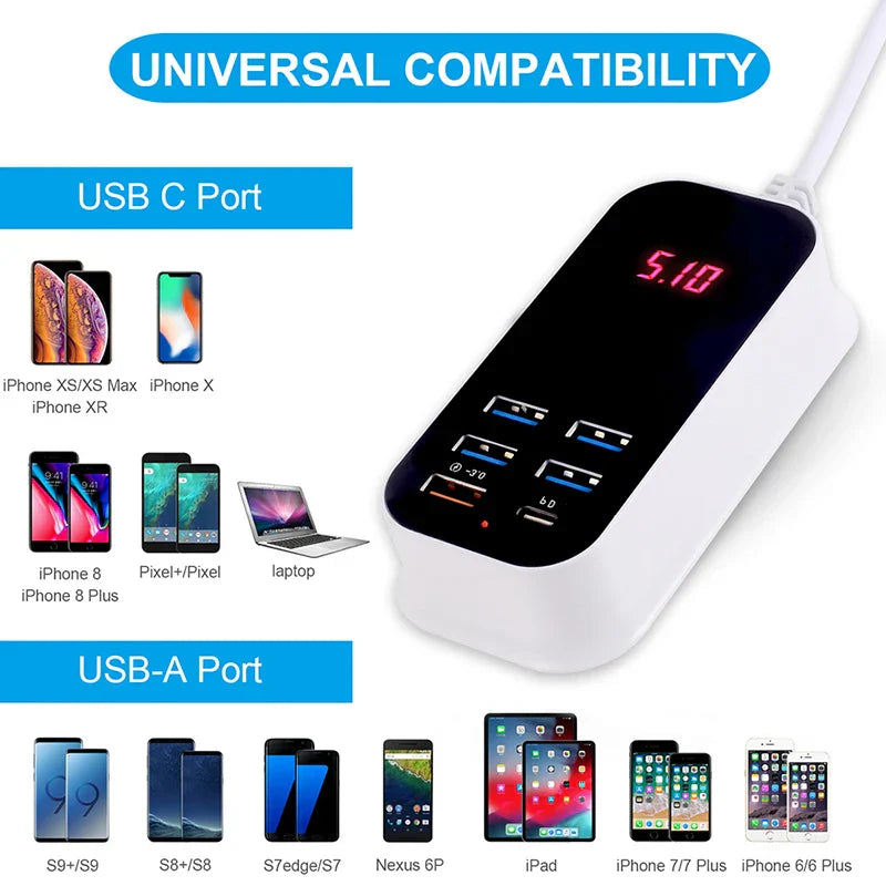 Multiple USB Charger PD 30W Type C Fast