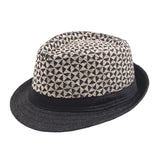 Stitching Color Geometry Shade Men Straw Hat Spring