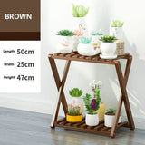 Wooden Multilayer Flowerpot Organizer Flower Holder Balcony Stand