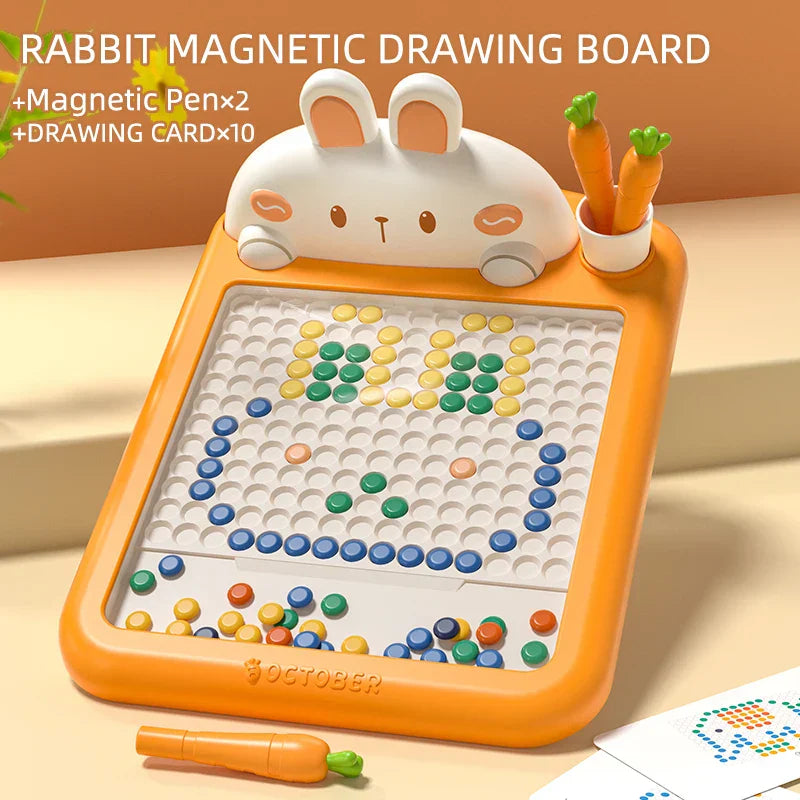 Rabbit Magnetic Drawing Board Carrot Magnet Pen Kids