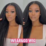Kinky Straight 4x4 HD Transparent Lace Front Human