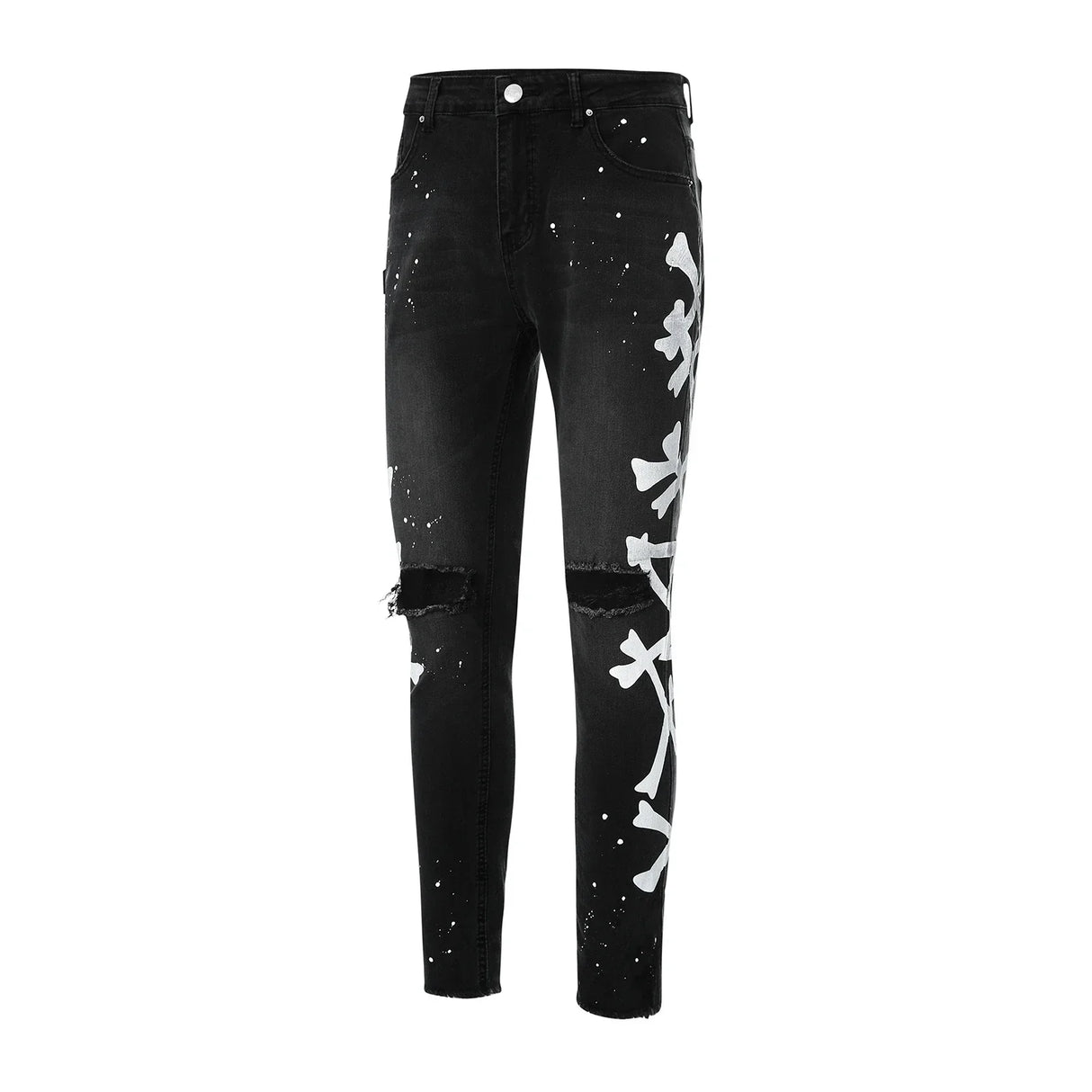 Jeans For Men 2022 Gradient Color Ripped White
