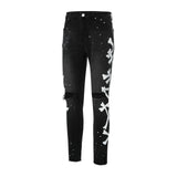 Jeans For Men 2022 Gradient Color Ripped White