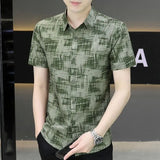 Summer Shirts for Men Turn-down Collar Business Short