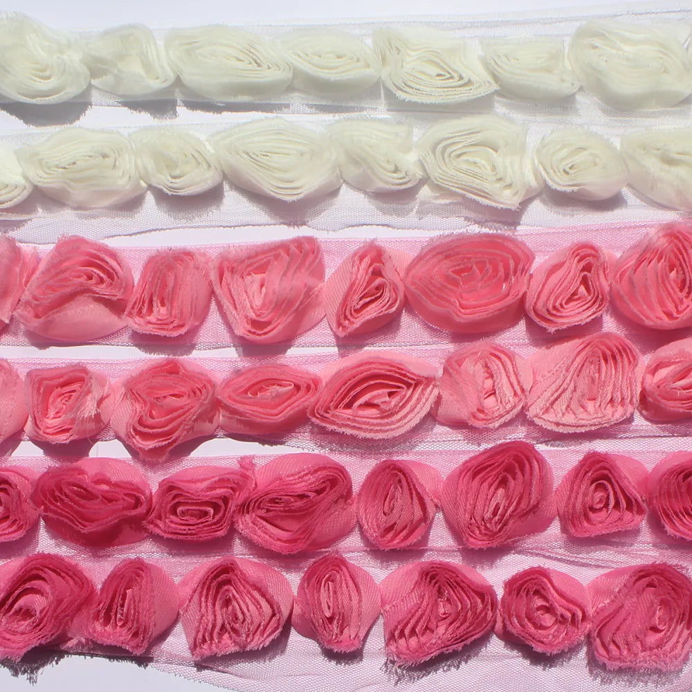 1y chiffon shabby flower lace for princess girls