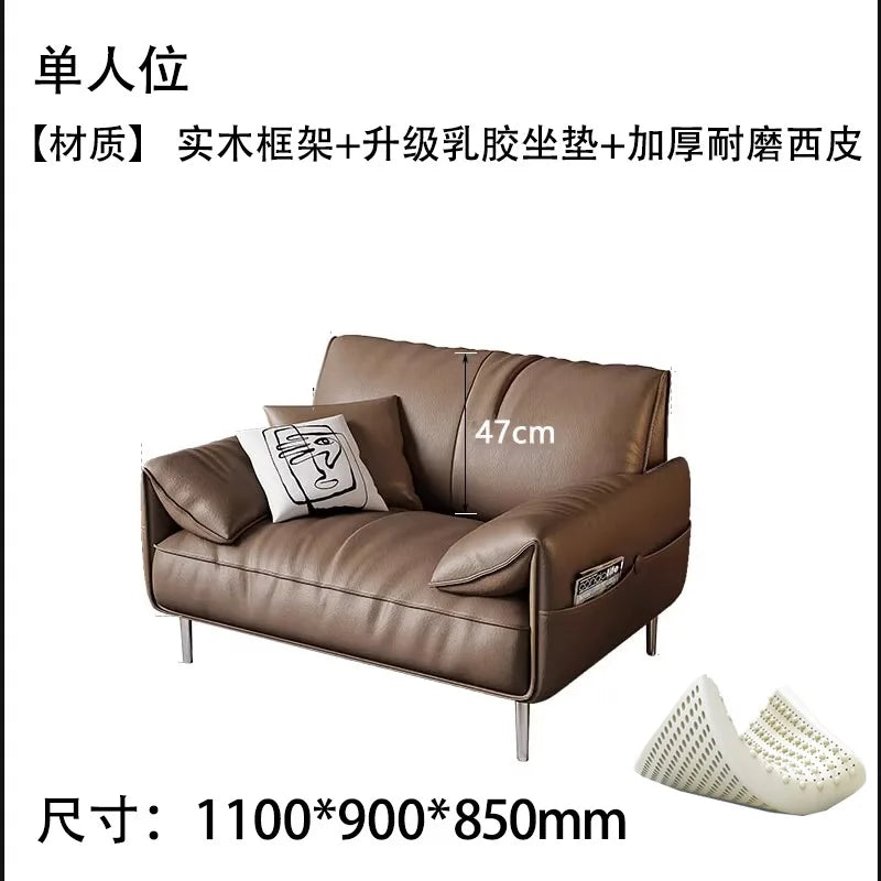 Minimalist Office Sofa Italian Leatherette Booth Seating Business