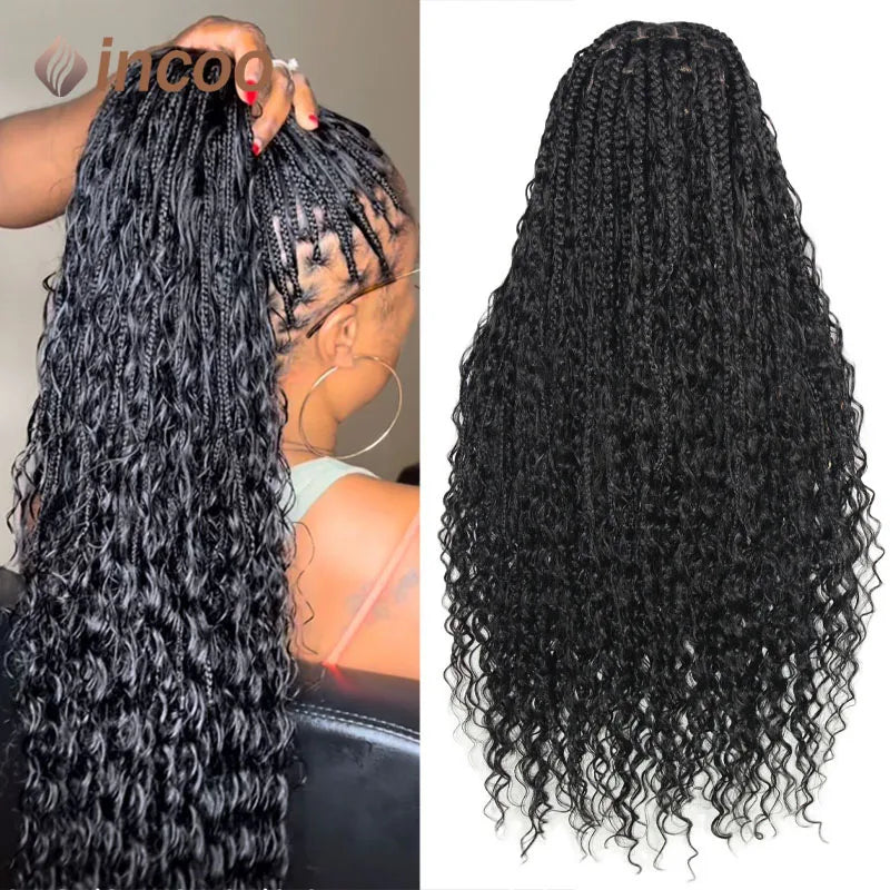 32" Full Lace Box Braid Wig with Baby Hair for Black Women