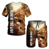 2023 Men T-shirt Set Tracksuit Training Wear Lion